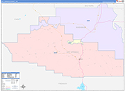 Hot Springs County Wall Map Color Cast Style